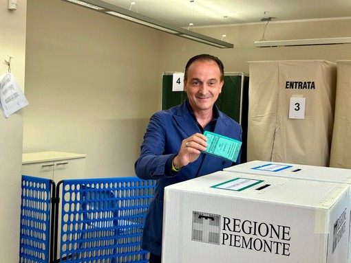 Alberto Cirio, candidato alla presidente della Regione Piemonte ha votato